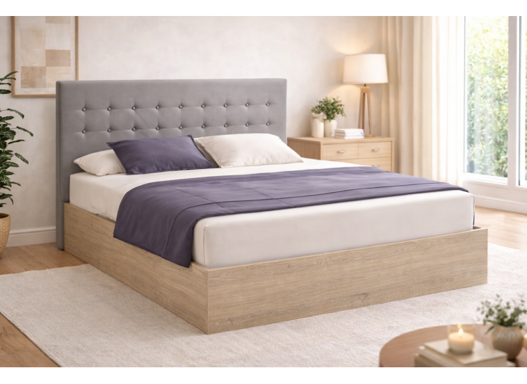 Κρεβάτι ξύλινο διπλό Zen με Δώρο Κρεβατοσάνιδα, 180/200, 204/90/184 εκ., All4home