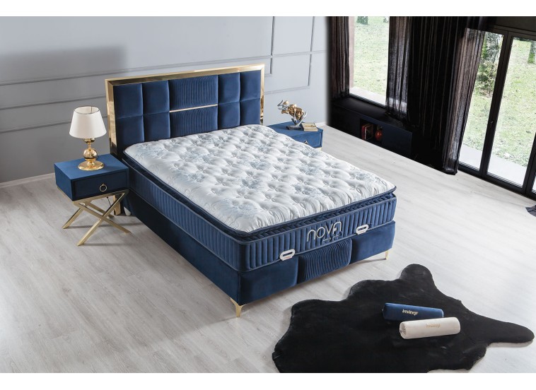 Κρεβάτι υφασμάτινο Nova με αποθηκευτικό χώρο, 90x190 εκ., All4home