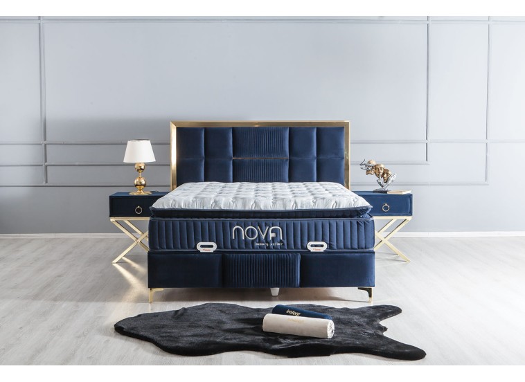 Κρεβάτι υφασμάτινο Nova με αποθηκευτικό χώρο, 90x190 εκ., All4home