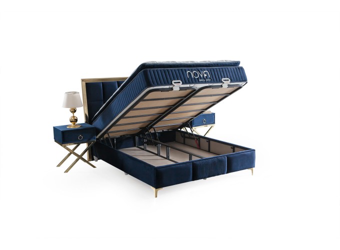 Κρεβάτι υφασμάτινο Nova με αποθηκευτικό χώρο, 90x190 εκ., All4home