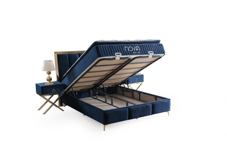 Κρεβάτι υφασμάτινο Nova με αποθηκευτικό χώρο, 90x190 εκ., All4home