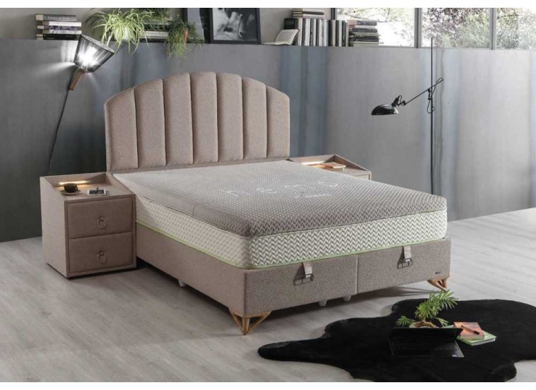 Κρεβάτι υφασμάτινο Solid με αποθηκευτικό χώρο, 160x200 εκ., All4home