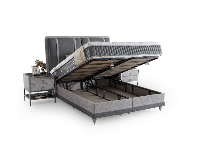 Κρεβάτι υφασμάτινο Torino με αποθηκευτικό χώρο, 120x200 εκ., All4home