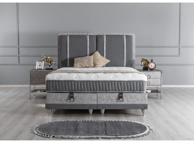 Κρεβάτι υφασμάτινο Torino με αποθηκευτικό χώρο, 90x190 εκ., All4home