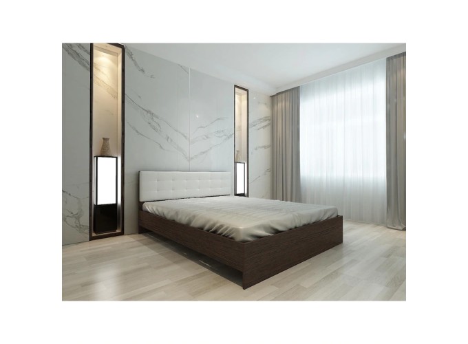 Κρεβάτι διπλό INO, Λευκό με Βέγγε , 160/200, All4home