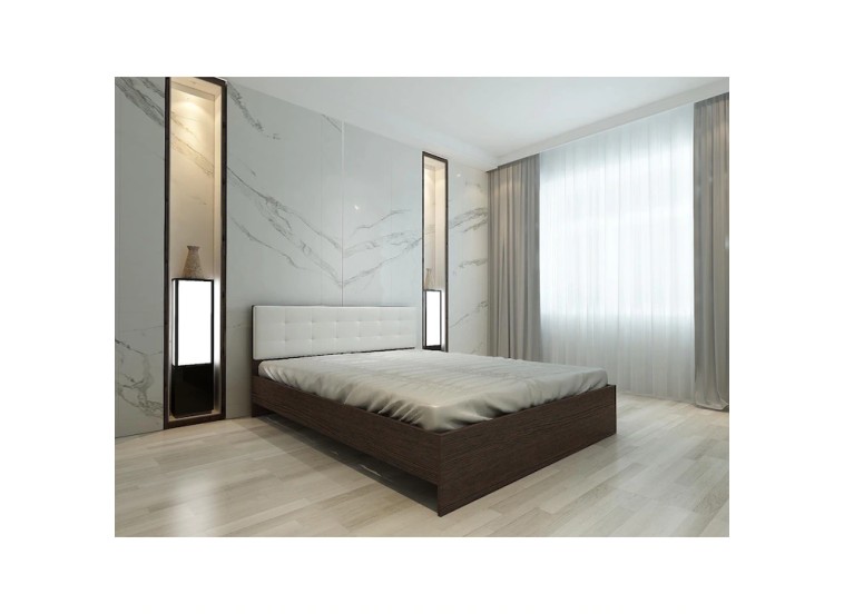 Κρεβάτι διπλό INO, Λευκό με Βέγγε , 160/200, All4home