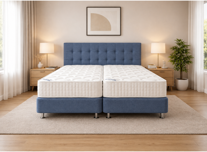 Σετ Κρεβατοκάμαρας Soft Line Blue, 3 τεμαχίων, Zeugma V-114 Grey ,180/200/110 εκ., All4home