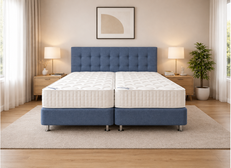 Σετ Κρεβατοκάμαρας Soft Line Blue, 3 τεμαχίων, Zeugma V-114 Grey ,180/200/110 εκ., All4home