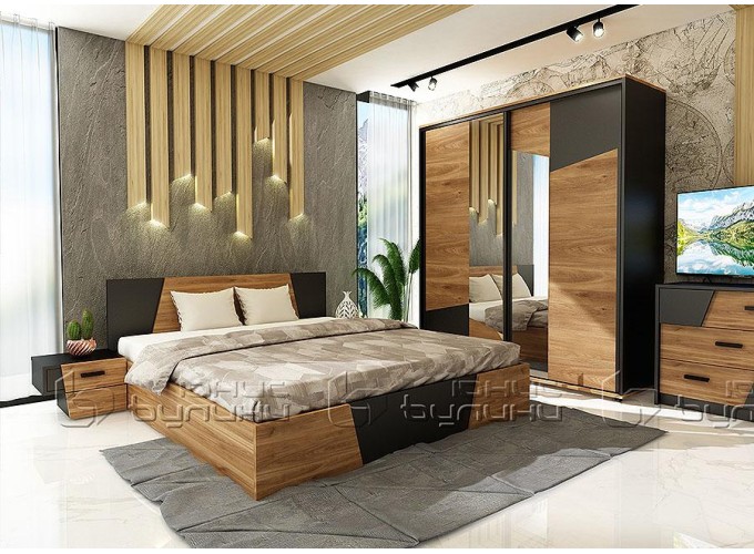 Σετ Κρεβατοκάμαρας 5 τεμαχίων Vario για Στρώμα 160/200,  164 x 204 x 80 εκ.  Genomax