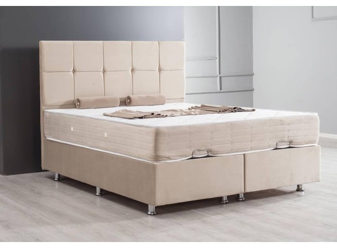 Κρεβάτι υφασμάτινο διπλό Kare - oval baza, Νο babyface 14, 160x200 εκ., κωδ. 2770000003,  All4home