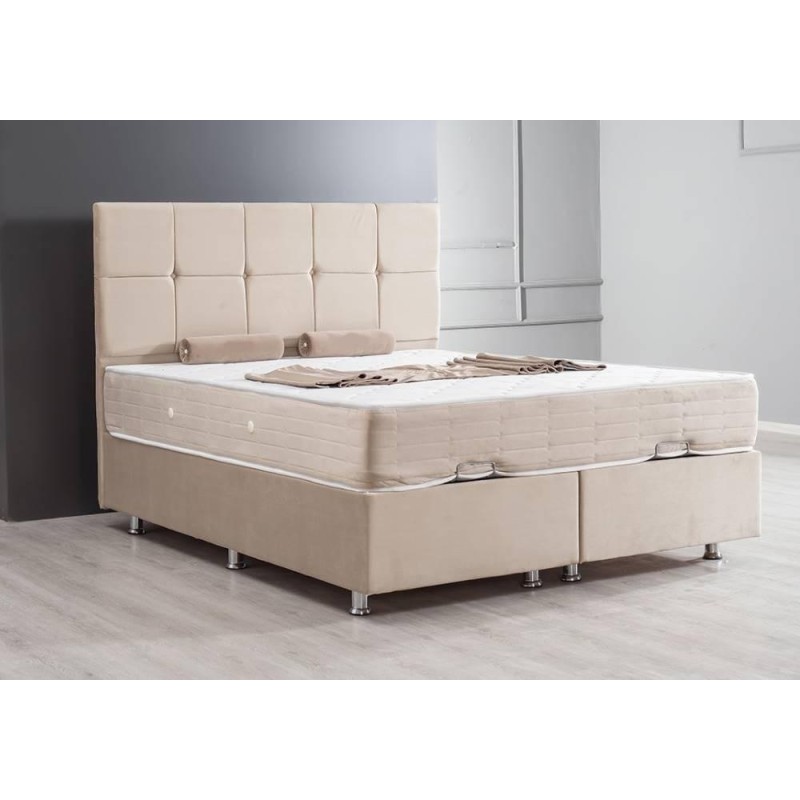 Κρεβάτι υφασμάτινο διπλό Kare - oval baza, Νο babyface 14, 160x200 εκ., κωδ. 2770000003,  All4home