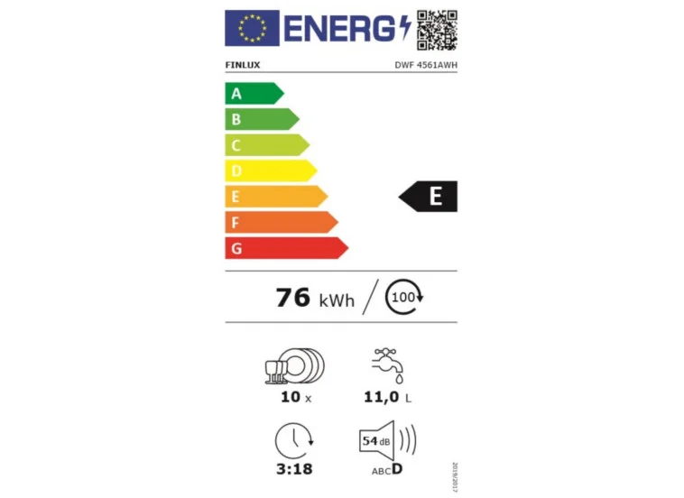Πλυντήριο πιάτων, DWF 4561AWH , 10 σετ, E , 450 W, mm , Finlux Πλυντήριο πιάτων, DWF 4561AWH , 10 σετ, E , 450 W, mm , Finlux
