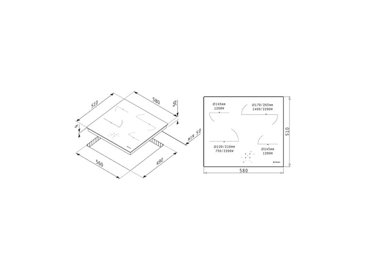 Pyramis PHC61611BFB Κεραμική Εστία Αυτόνομη 58x51εκ. 174020070 Pyramis PHC61611BFB Κεραμική Εστία Αυτόνομη 58x51εκ. 174020070