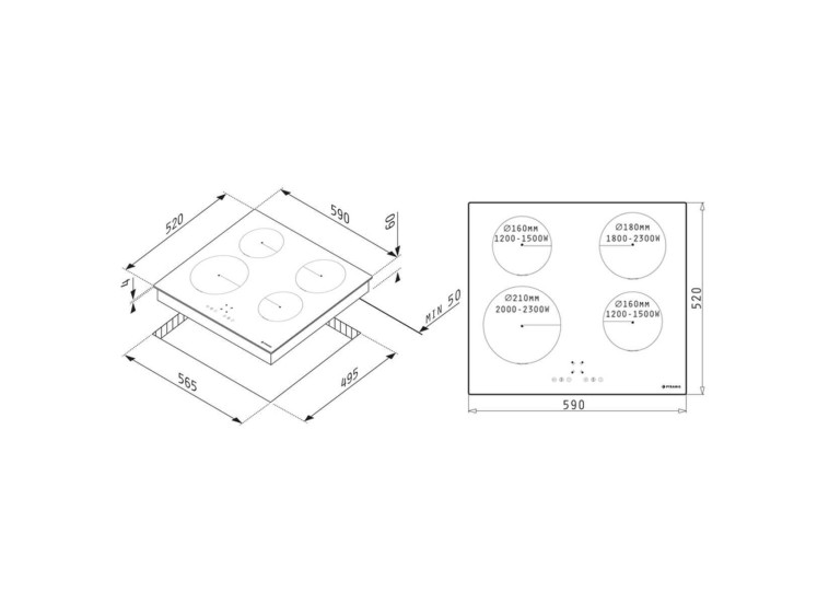 Pyramis PHI62430FMB Επαγωγική Εστία Αυτόνομη 59x52εκ. 174020080 Pyramis PHI62430FMB Επαγωγική Εστία Αυτόνομη 59x52εκ. 174020080