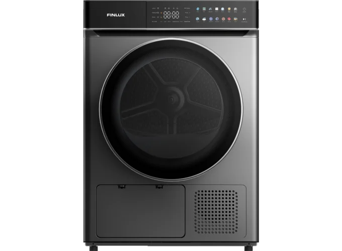 Στεγνωτήριο ρούχων Finlux TDF10HIGH14END, 8 kg, με Αντλία Θερμότητας, Inox