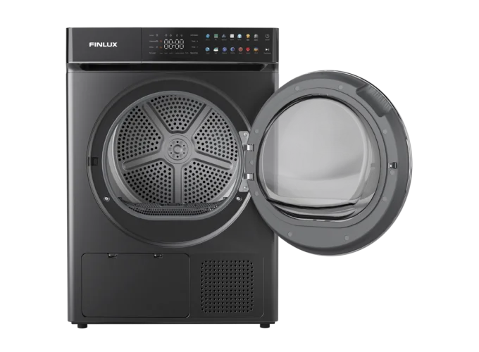 Στεγνωτήριο ρούχων Finlux TDF10HIGH14END, 8 kg, με Αντλία Θερμότητας, Inox