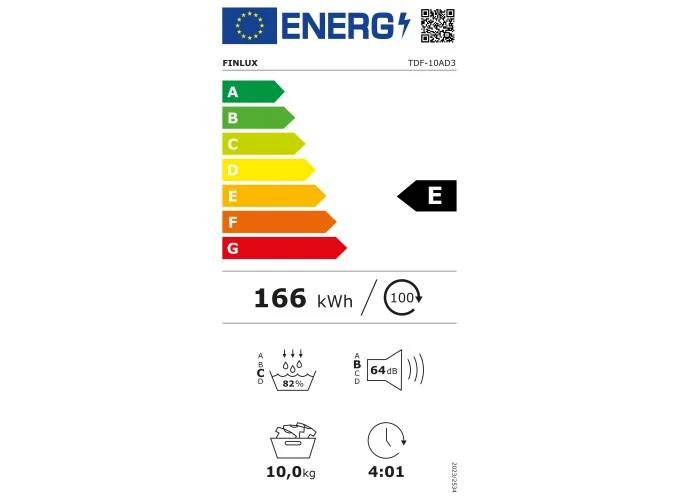 Στεγνωτήριο Ρούχων TDF-10AD3,10 kg, E , Finlux 