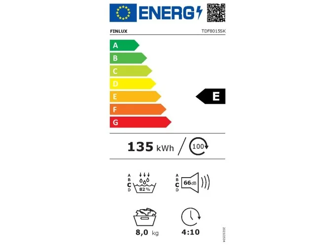 Στεγνωτήριο TDF8015SK, 8 kg, E, Λευκό ,Finlux