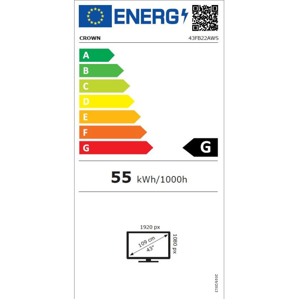 Smart Τηλεόραση 43",43FB26AW HD Android LED, Crown