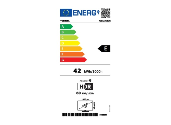 Smart Τηλεόραση, 43", Full HD, 43LA2363DG, HDR (2024), Toshiba 