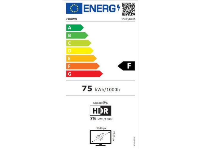 Τηλεόραση Smart , 139 εκ., 3840x2160 UHD-4K, 55 ίντσες, Android, QLED ,55MQ4UHA ,Crown