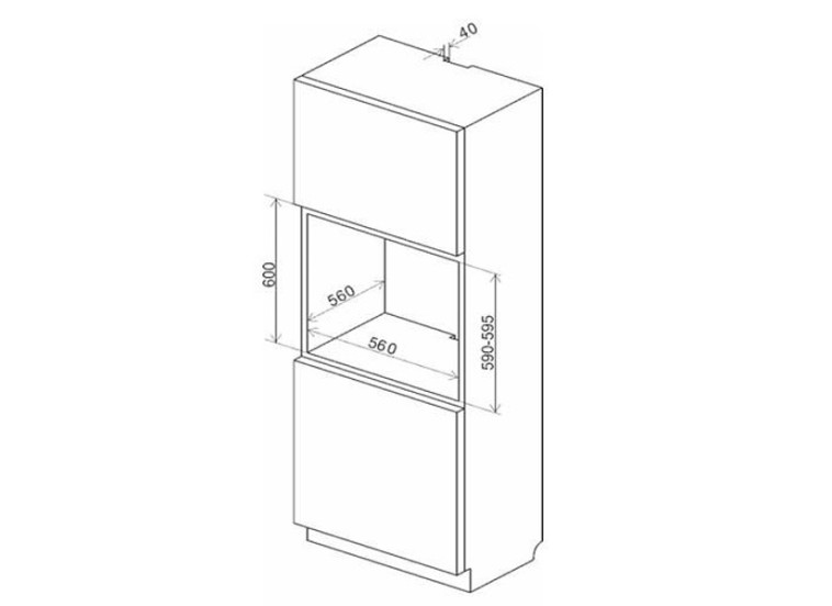 Εντοιχιζόμενος φούρνος, 65λιτ., 59,5x59,5x53 εκ., FCM 510AIX, Crown