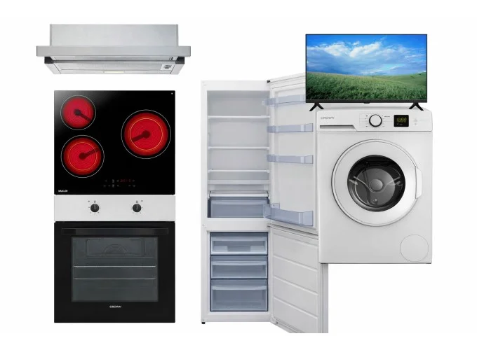 Σετ Φούρνος Εστία, Απορροφητήρας FCM 106AIX + CHP32 + CT6040IX + GN3130 + LW86T + 43FB12AWF, Crown