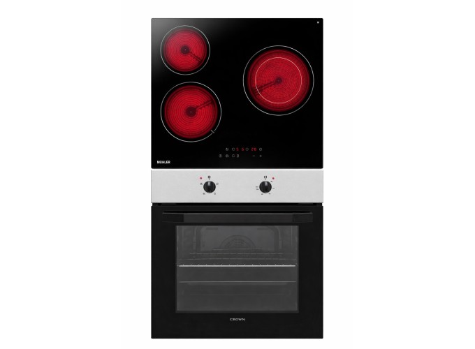 Φούρνος άνω Πάγκου 65lt με Κεραμικές Εστίες Π59εκ., FCM 106AIX + CHP32 , Crown 