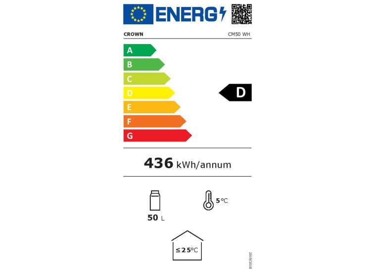 Μίνι μπαρ CM50 WH, 50 l, D, Λευκό, Crown Μίνι μπαρ CM50 WH, 50 l, D, Λευκό, Crown