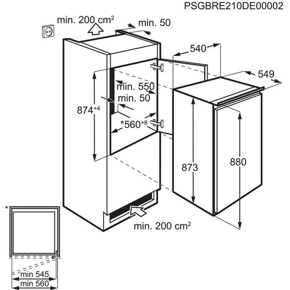 Εντοιχιζόμενο ψυγείο Electrolux LFB2AE88S ,124 l,Στατικό,Λευκό