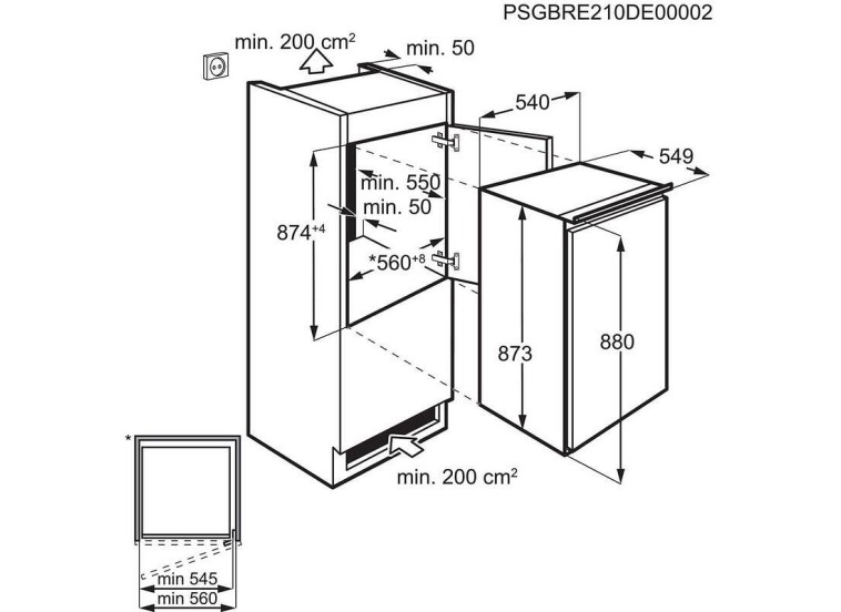 Εντοιχιζόμενο ψυγείο Electrolux LFB2AE88S ,124 l,Στατικό,Λευκό Εντοιχιζόμενο ψυγείο Electrolux LFB2AE88S ,124 l,Στατικό,Λευκό