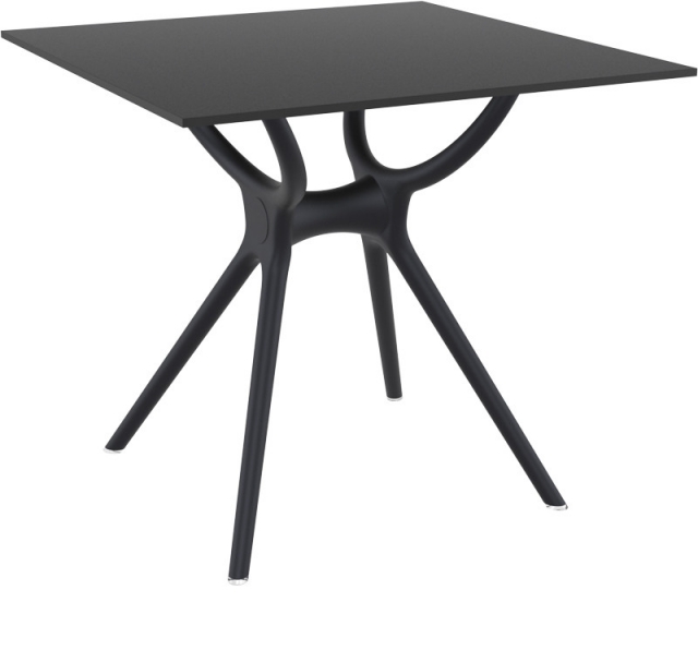 Τραπέζι Air, 80/80/75 cm., Genomax - Μαύρο 38089-Μαύρο