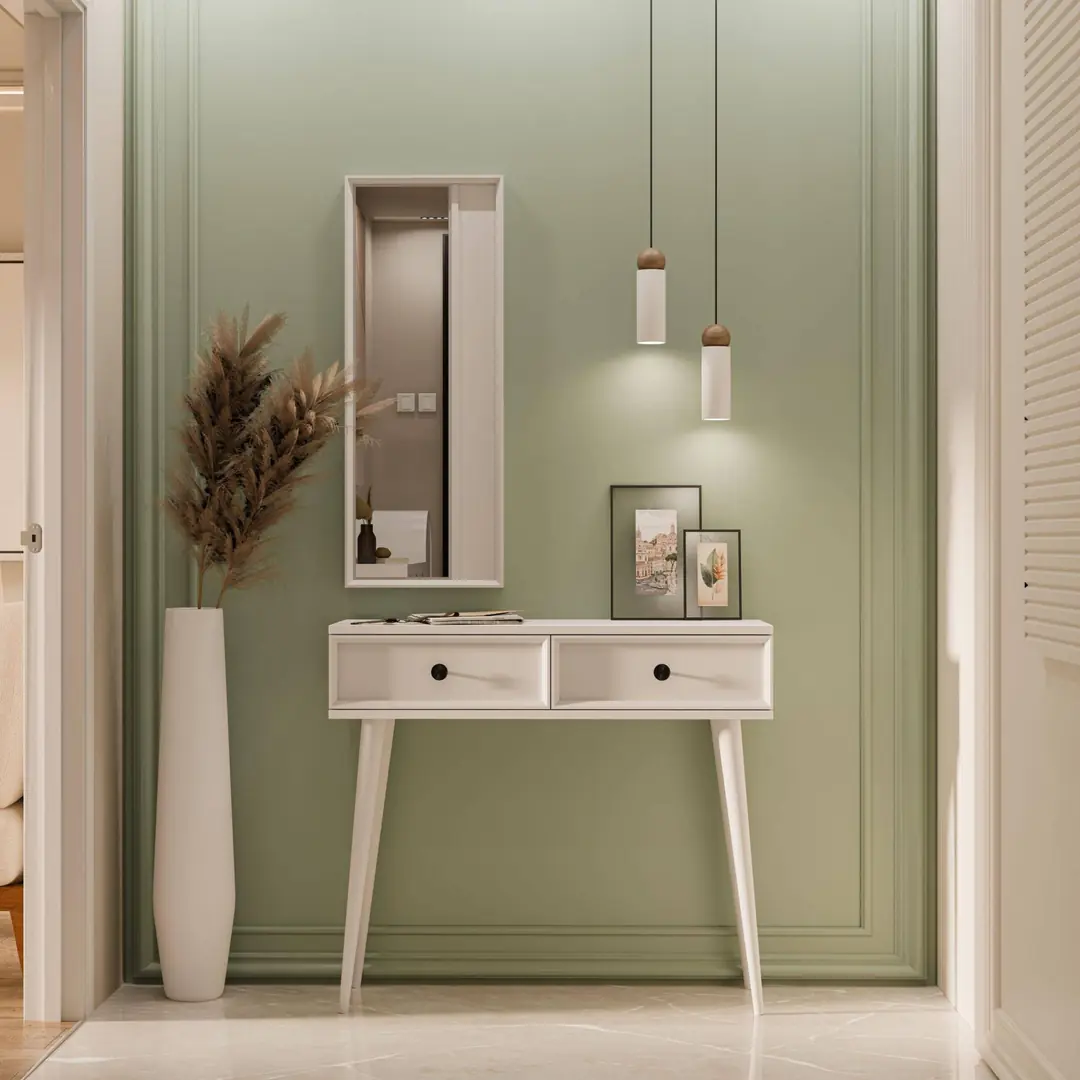 Τουαλέτα με καθρέφτη, Luna 6020 , ΄Λευκό, 90x35x82εκ., All4home