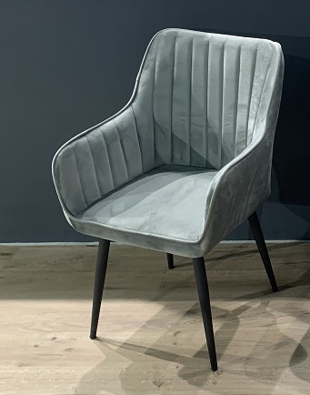 Καρέκλα Βελόυδινη Γκρί , Bergere, All4home