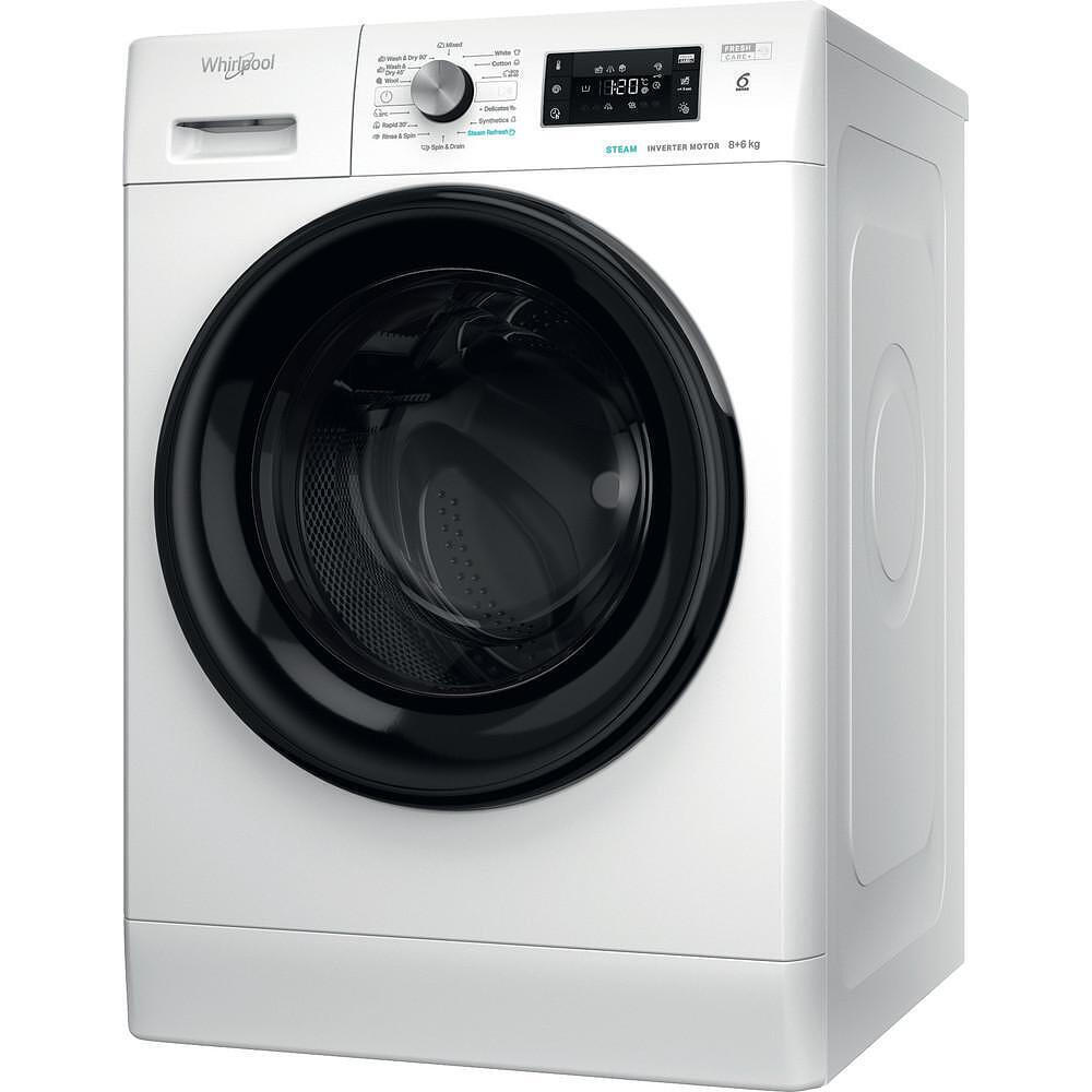 AEG Πλυντήριο - Στεγνωτήριο ρούχων, 8kg/6kg, Ατμού 1400 Στροφές FFWDB 864349 BV EE, Whirlpool