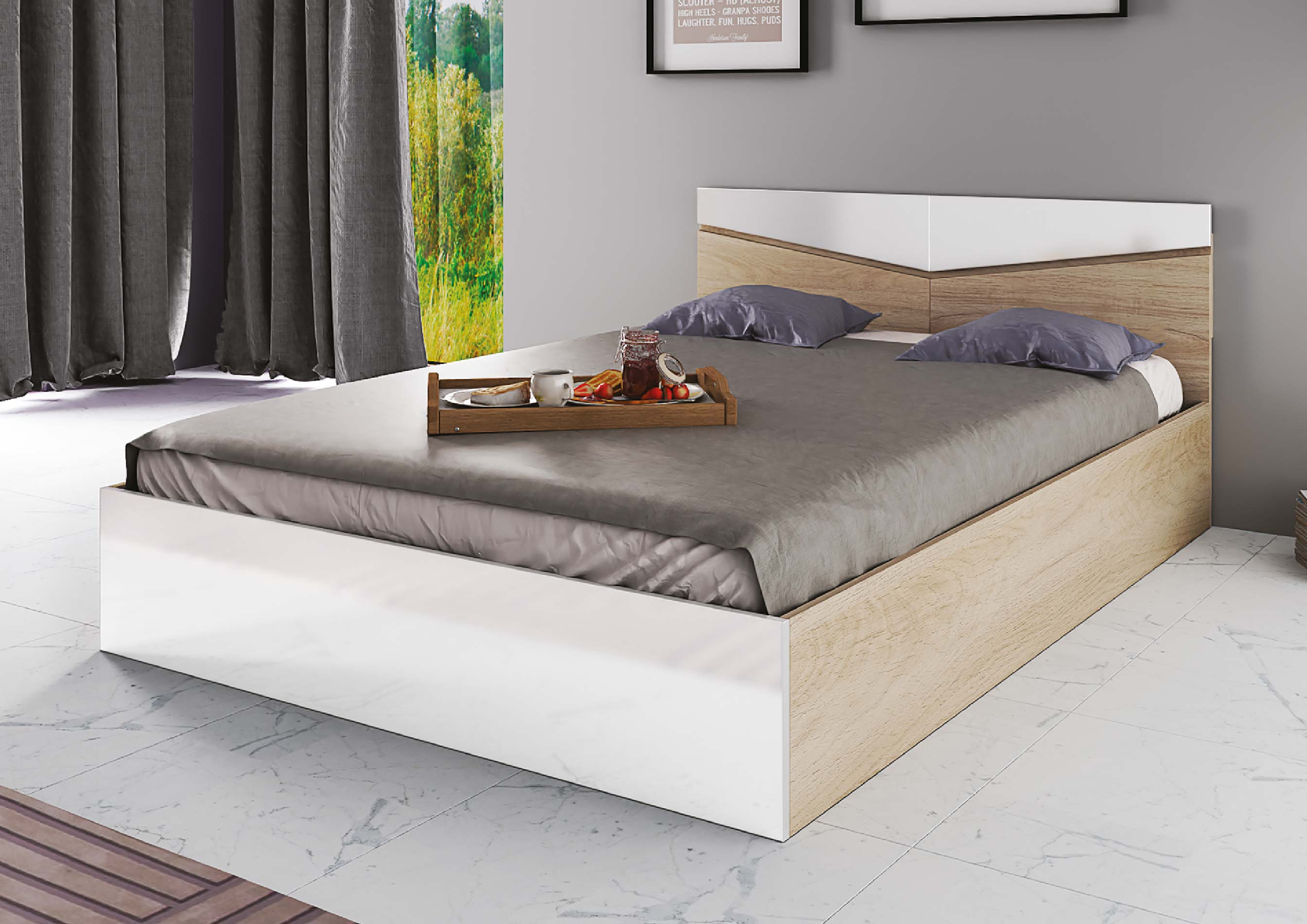 Genomax Κρεβάτι Διπλό 2010 Σόνομα Λευκό, 140/200, Genomax