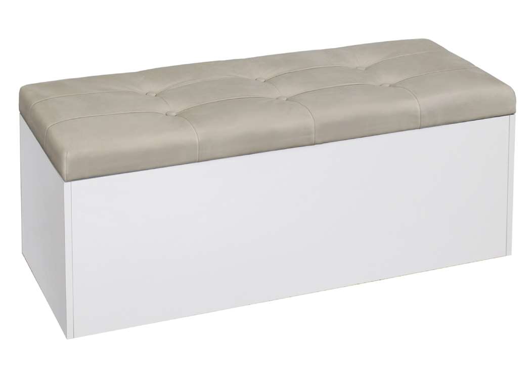 Σκαμπό αποθηκευτικό, Giga Λευκό/Μπέζ , 120/40/45 εκ., Genomax