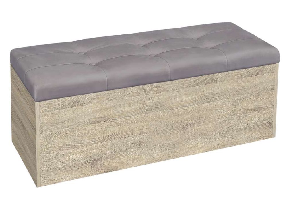 Σκαμπό αποθηκευτικό, Giga Σόνομα/Γκρί , 120/40/45 εκ., Genomax