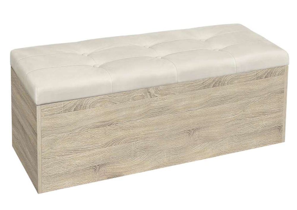 Σκαμπό αποθηκευτικό, Giga Σόνομα/Λευκό , 120/40/45 εκ., Genomax