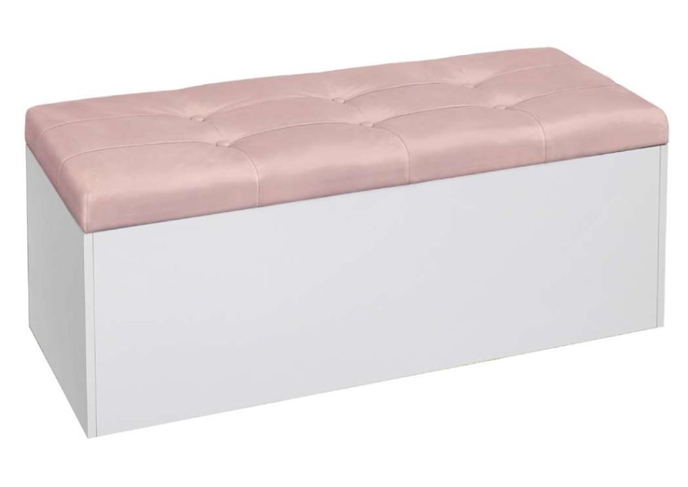 Σκαμπό αποθηκευτικό, Giga Λευκό/Ροζ , 120/40/45 εκ., Genomax