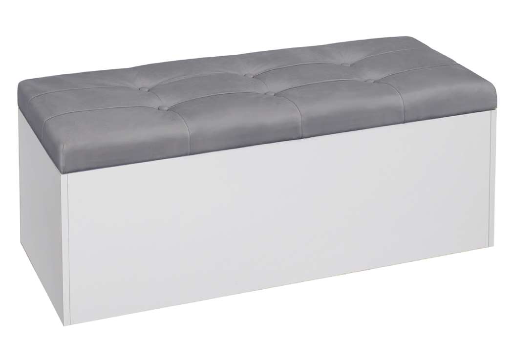 Σκαμπό αποθηκευτικό, Giga Λευκό/Γκρί , 120/40/45 εκ., Genomax