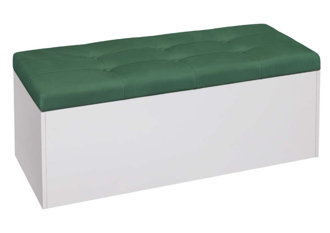 Σκαμπό αποθηκευτικό, Giga Λευκό/Πράσινο , 120/40/45 εκ., Genomax