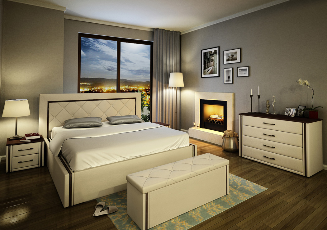 Σετ Κρεβατοκάμαρας 5 τεμαχίων, 160/200, Kantan, με ΔΩΡΟ σκαμπό και μηχανισμό ανύψωσης, 176/217/104 εκ., Genomax - Στρώμα ορθοπεδικό με βάση