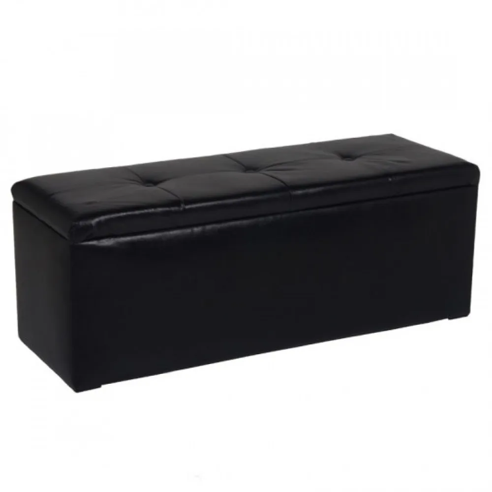 Σκαμπό με αποθηκευτικό χώρο, Praktik, Μαύρο 99x33x36 εκ., Genomax