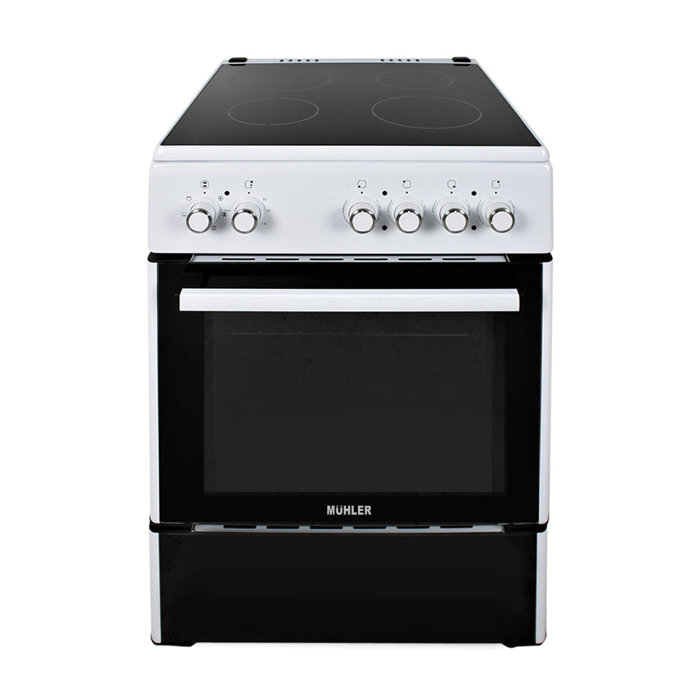Ηλεκτρική Κουζίνα 64lt με Κεραμικές Εστίες Π60εκ. Λευκή ELC-VC601E, 4V Muhler