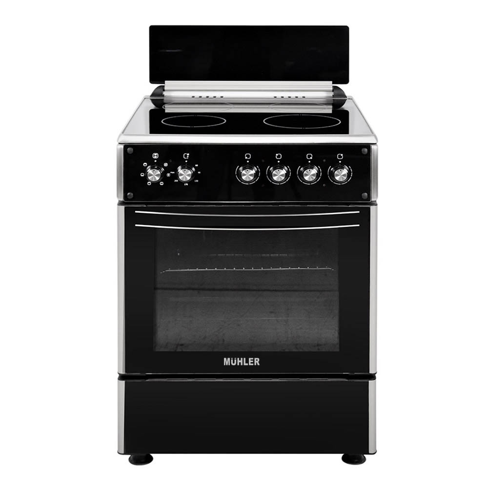 Κουζίνα 64lt με Κεραμικές Εστίες Π60εκ. Μαύρη, ELC-VC622ESS , 4V,Muhler