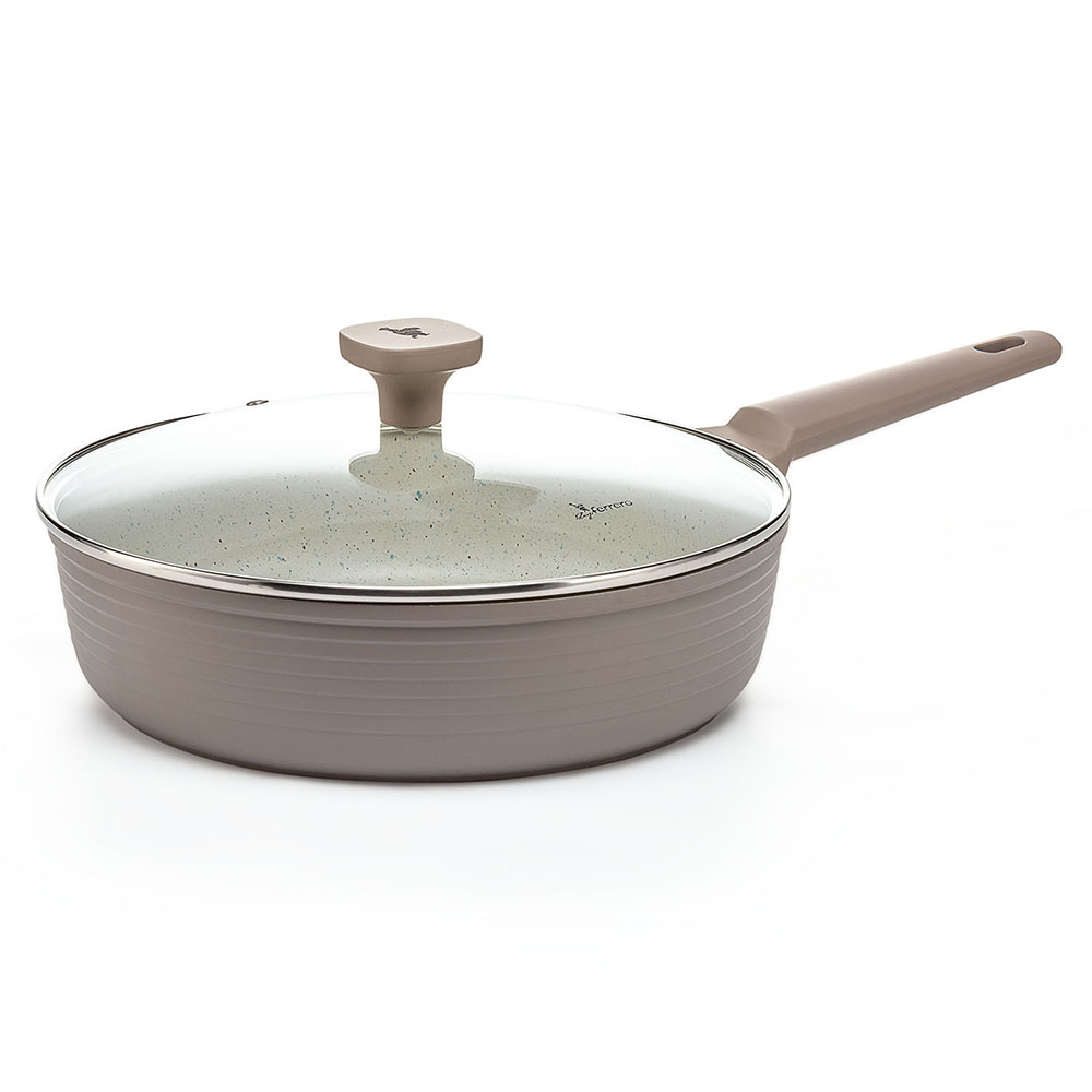 Τηγάνι με Καπάκι από Αλουμίνιο με Επίστρωση από Πέτρα 28cm FR-4728M Luigi Ferrero