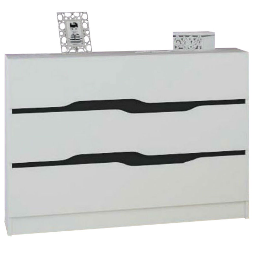Συρταριέρα Afroditi Λευκό/Μαύρο, 100x71x38,5, Genomax