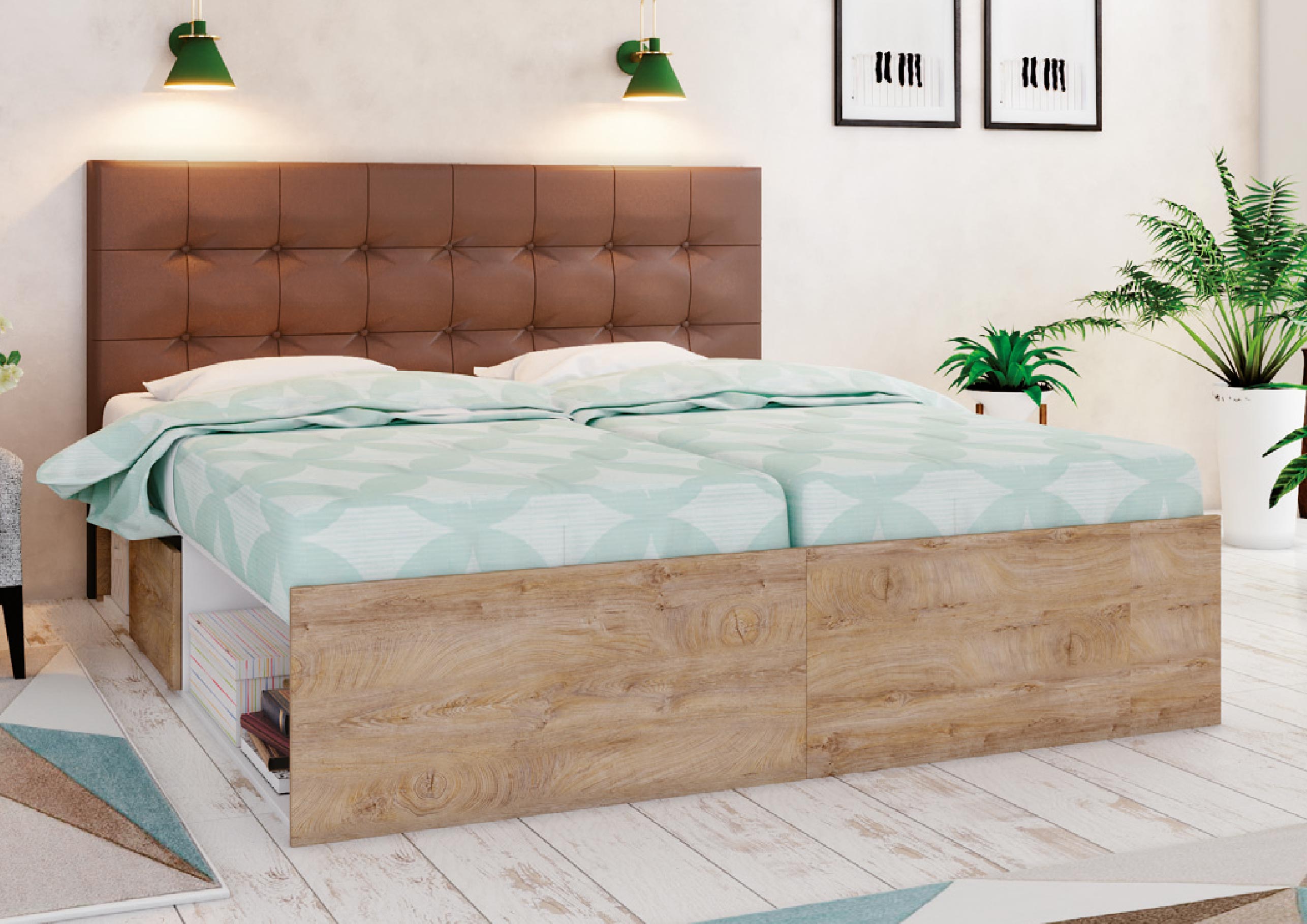 Genomax Κρεβάτι με αποθηκευτικό, K 958, Καφέ , 160/207/110 εκ., Genomax