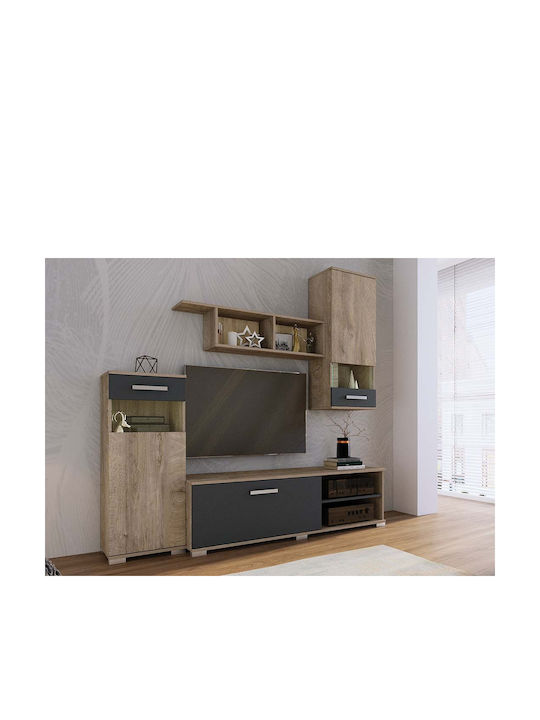 Σύνθετο Σαλονιού με 2 Στήλες και ένα Ράφι, Emina 2, 220/40 εκ. Genomax